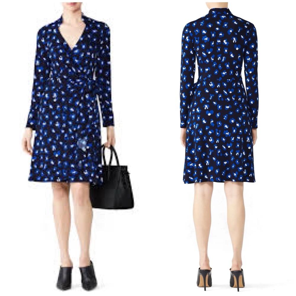 Leota Navy Gabrielle Wrap Dress‎ Size M
